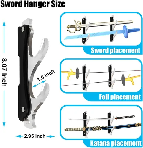 Miniatura 3 de Soporte de pared para espada, soporte Katana para exhibición de pared, soporte de sable de luz para pared, exhibición de espada, soporte de espada