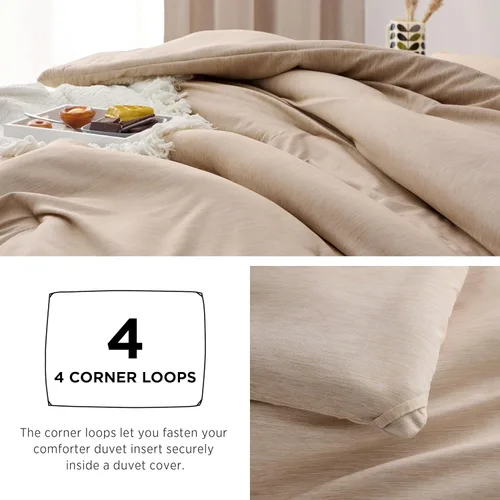 Miniatura 216 de Bedsure Juego de edredón Twin/Twin XL, ropa de cama suave beige para todas las estaciones, juego de cama teñido catiónico, 2 piezas, 1 edredón