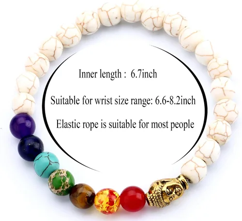 Miniatura 30 de Hamoery Pulsera de chakra de 0.315 in para hombre y mujer, 0.315 in, piedra natural, pulsera de yoga