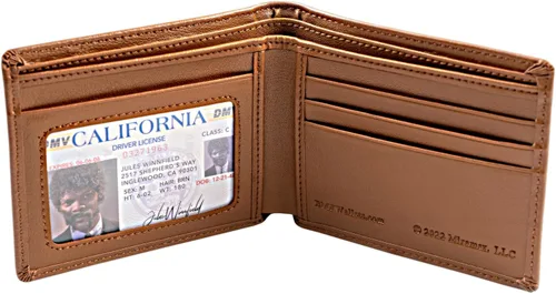 Miniatura 4 de Cartera plegable de cuero marrón para hombre con frase de Pulp Fiction Men's Bad Mother