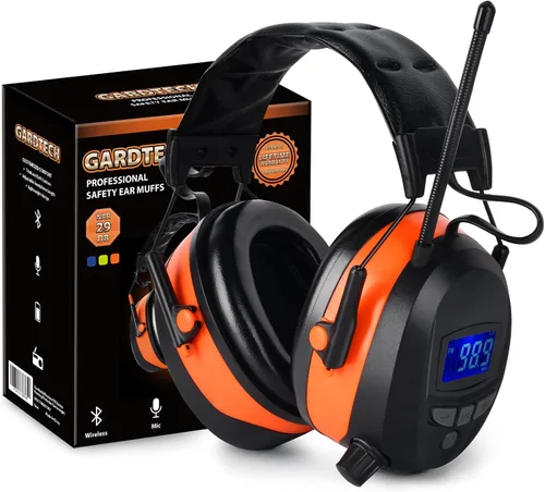 Miniatura 8 de Gardtech Protección auditiva con Bluetooth, orejeras de radio FM, NRR 29dB, auriculares de protección auditiva con cancelación de ruido con MP3