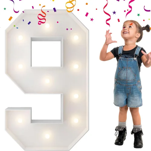 Miniatura 69 de Letras iluminadas con marco de 3 pies de alto, letras enormes con marco, marco de globos en mosaico, letra grande para decoraciones de compromiso