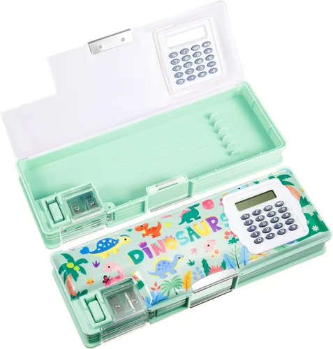 Miniatura 18 de Henoyso Caja de lápices multifuncional para niñas, estuche de alpaca con calculadora y sacapuntas, estuche lindo y genial, suministros escolares