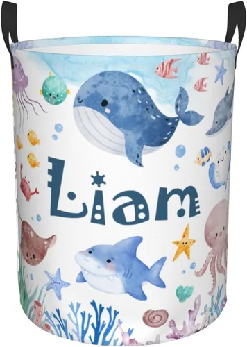 Miniatura 26 de ZOE DAVISON Cestas de lavandería personalizadas de elefante, regalos personalizados de elefante, cesta de lavandería con nombre personalizado