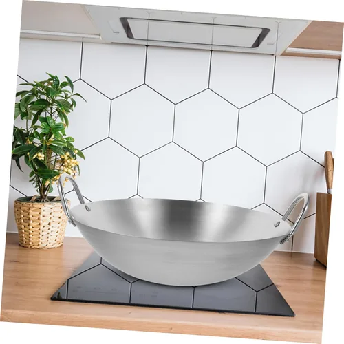 Miniatura 3 de Zerodeko Sartén multiusos Wok gruesa de acero inoxidable fácil de limpiar inducción de gas eléctrico cocina cocina