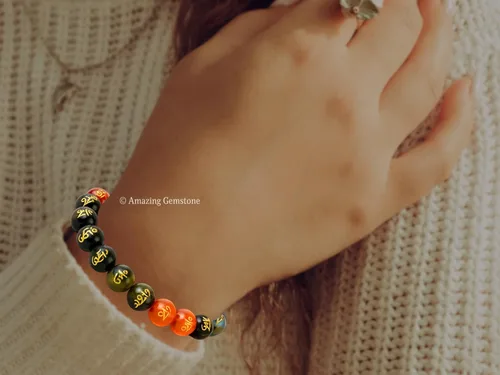 Miniatura 305 de Amazing Gemstone Pulsera de cristal para mujeres y hombres, pulsera de cristal curativo de protección, pulsera elástica con cuentas de piedras