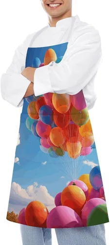 Miniatura 4 de MUSM Delantal para adultos – 27.6 x 31.5 pulgadas, delantales de poliéster resistentes con dos bolsillos grandes, delantal de cocina impermeable