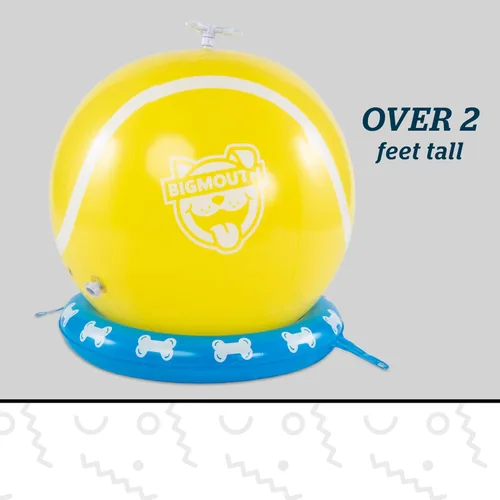 Miniatura 4 de Rociador de agua inflable gigante de pelota de tenis, juguete rociador de manguera de patio trasero para perros y cachorros, juego interactivo