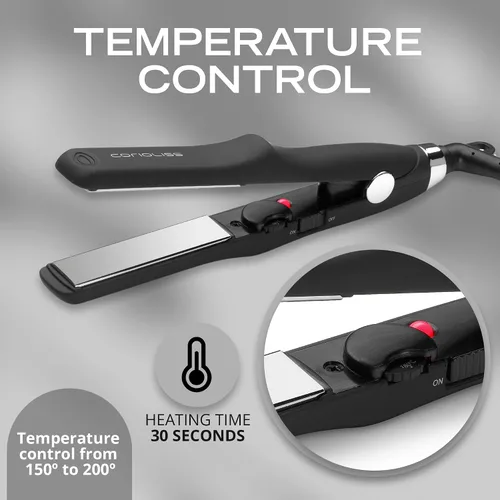 Miniatura 4 de CORIOLISS C Trip Mini Alisadores de cabello para mujer Titanio Plancha plana Profesional con control de temperatura (negro suave al tacto)