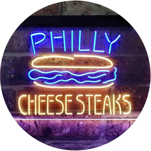 Miniatura 15 de ADVPRO Philly Cheese Steaks Café - Letrero de neón LED de doble color, azul y rojo, 24 x 16 pulgadas st6s64-i3850-br