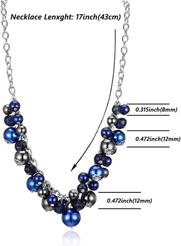 Miniatura 6 de Collares con colgante de cadena corta para mujer, joyería de moda de plata con perlas y cuentas de cristal, regalos de cumpleaños para mujer