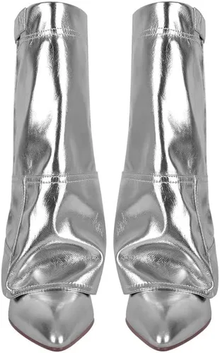 Miniatura 3 de Botas de tacón de cuña para mujer, con puntera puntiaguda, vaquero, botas cortas hasta el tobillo