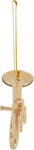 Miniatura 3 de Broadway Gifts Co - Instrumento de tuba en tono dorado, adorno colgante de latón de 4 pulgadas