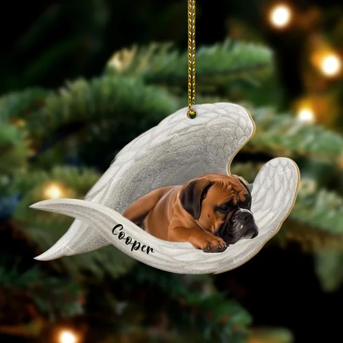 Miniatura 12 de Adorno plano 2D conmemorativo de perro pastor alemán personalizado, alas de ángel para mascotas, regalo de condolencia de pérdida, recuerdo