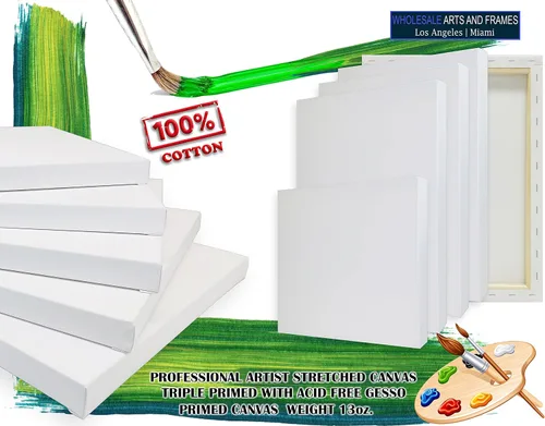Miniatura 3 de Lienzo estirado para pintar de 4 x 4, 2 unidades, 1.5 pulgadas, 13 onzas, paquete de lienzo de 4 x 4, lienzo grande de algodón estirado en blanco