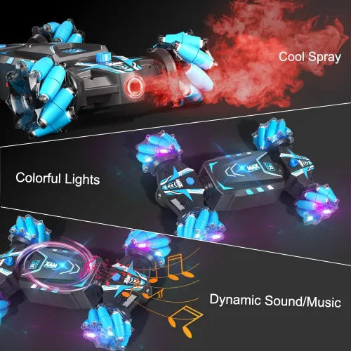 Miniatura 3 de Axirata - Coche de control remoto controlado a mano, coche de acrobacias RC con gestos con spray, luces y música para niños de 6 a 13 años, 4WD