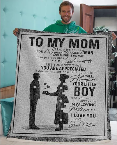 Miniatura 2 de Manta personalizada para mamá de hija e hijo, manta personalizada para el día de la madre con nombres de los niños, con texto en inglés «To My Mom