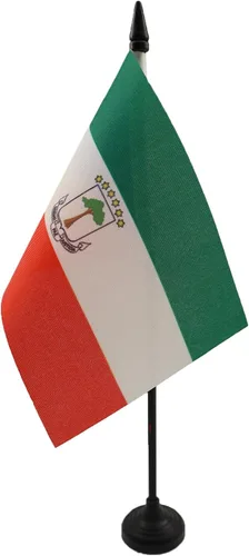 Miniatura 150 de AZ FLAG Sierra Leone Bandera de mesa 5'' x 8'' - Bandera de escritorio de Sierra Leona 21 x 14 cm - Bastón y base de plástico negro