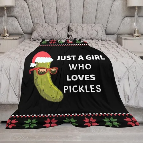 Miniatura 8 de Manta de regalo de Pickle, manta divertida de 30 x 40 pulgadas para adultos y niños, ligera, afelpada, suave, acogedora, cálida, mantas de franela