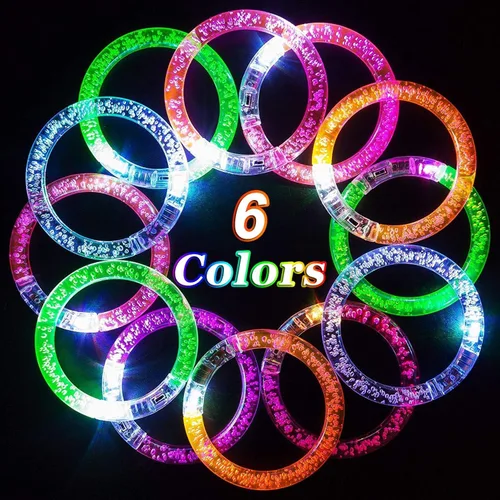 Miniatura 7 de AMENON Paquete de 24 pulseras LED que brillan en la oscuridad, recuerdos de fiesta del 4 de julio, suministros de fiesta para niños, pulseras