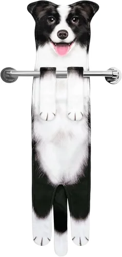 AGRIMONY Border Collie - Divertidas toallas de mano para cocina, baño, perro, mamá, papá, regalos para mujeres, hombres, adolescentes, niños,