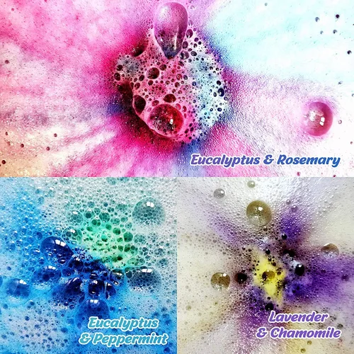 Miniatura 4 de Juego de bombas de baño de aromaterapia para mujeres y hombres. Caja de regalo de bombas de baño de aceite esencial curativo con 18 bombas de baño