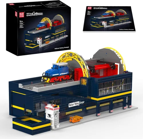 Mould King MOC 2830 - Juego de construcción de modelo de cargador ferroviario, vehículo de transporte mecánico con sistema de dirección de rueda