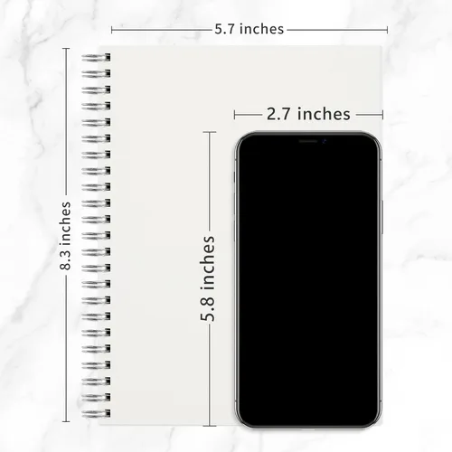 Miniatura 7 de RETTACY Cuaderno de diario en blanco, paquete de 3, 160 páginas por paquete, tamaño mediano A5 (5.7'' × 8.3''), papel grueso de 100 GSM, Transparente