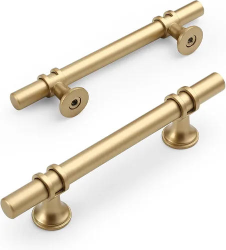 Miniatura 29 de Amerdeco ZH0050 - Paquete de 10 pomos de bronce champán para gabinetes, barra en T de 2 pulgadas, manijas de gabinete de cocina, manijas