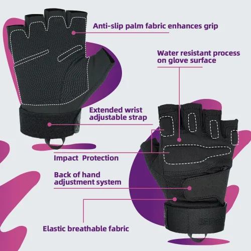 Miniatura 3 de Seibertron Guantes S.O.L.A.G para deportes al aire libre resistentes al agua con dedo completo y pantalla táctil, para adultos y jóvenes Negro-1/2