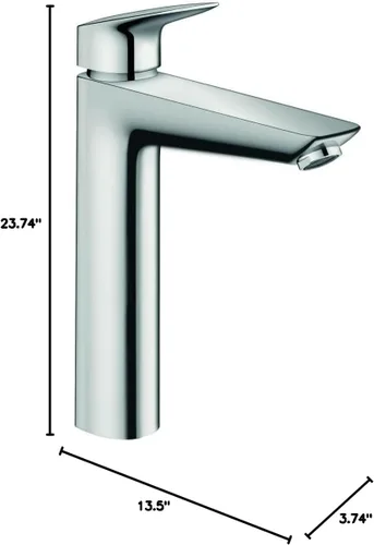 Miniatura 7 de hansgrohe Logis 71090001 - Grifo moderno para lavabo de baño de bajo flujo con 1 manija y 1 manija de 10 pulgadas de alto, color cromado Cromo