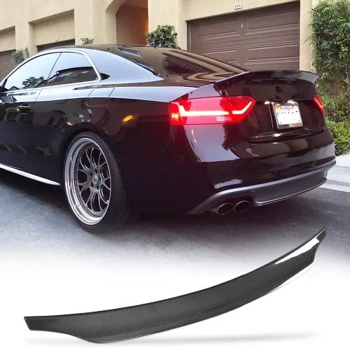 Miniatura 2 de Alerón trasero del tronco de fibra de carbono para Audi S5 B8/B8.5 Coupe 2Door 2008-2017 Highkick Trunk Lid Spoiler Wing Lip Boot Lid Factory Outlet