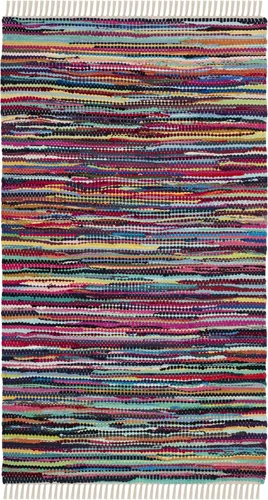 Miniatura 31 de SAFAVIEH Rag Rug Collection - Alfombra decorativa de 2 x 3 pies, color gris, hecha a mano, de algodón a rayas, ideal para zonas de alto tráfico