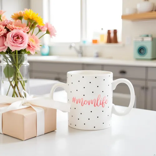 Miniatura 8 de Little Pear Taza Mom Life, Taza de Café de Cerámica, Regalo Ideal para Madres Nuevas y Futuras, Apta para Lavavajillas y Microondas, 13 onzas