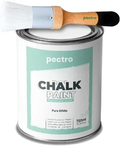 Miniatura 20 de Pintura de tiza para muebles, 25 onzas líquidas (25.4 fl oz) + pincel especial para pintura de tiza, pintura para muebles, sin lijar ni imprimar