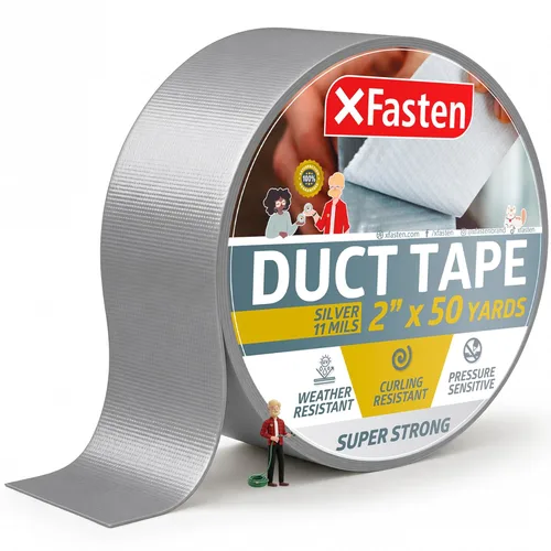 Miniatura 16 de XFasten Cinta adhesiva superfuerte, color blanco, 24.9 x 90.6 ft, cinta adhesiva impermeable para uso al aire libre, interior, escuela e industrial