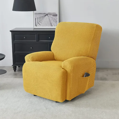 Miniatura 2 de CONRUSER Funda elástica para sillón reclinable, 4 piezas, funda gruesa para sofá de un solo asiento, funda de jacquard suave para sillón reclinable