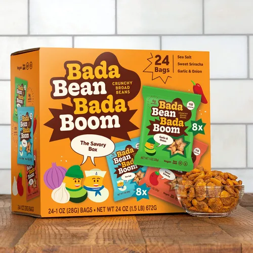 Miniatura 6 de Bada Bean Bada Boom - Proteína a base de plantas, libre de gluten, vegana, sin OGM, libre de soya, Kosher, bocadillos de habas tostadas anchas, 1