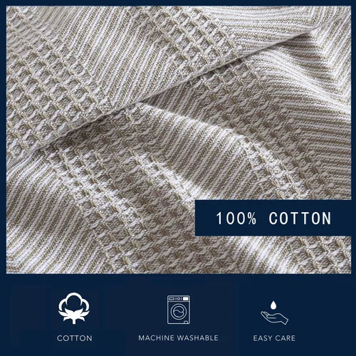 Miniatura 4 de Nautica - Manta individual, ropa de cama de algodón suave, peso medio para todas las estaciones (marrón claro Chevron, individual)
