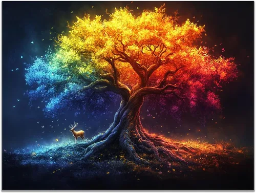 Miniatura 7 de VOCBAN Tree of Life Wall Art The Picture Artwork Canvas Prints Tree Pictures Poster Retro Artwork for Bedroom Living Room Home Decoration(yellow