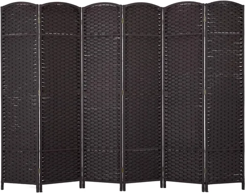 Miniatura 10 de Divisor de habitación, 6 paneles de 5.6 pies de alto, pantalla de privacidad impermeable, marco de madera, divisores de habitación y pantallas