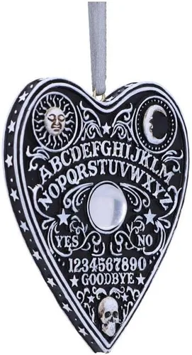 Miniatura 4 de Nemesis Now Spirit Board - Adorno colgante de planchette de 3.3 in, resina, negro, adorno colgante de tablero espirituoso, decoración festiva