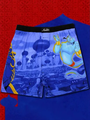 Miniatura 7 de Disney Aladdin Genie Jafar Mens Briefly Stated Boxer Lounge Shorts