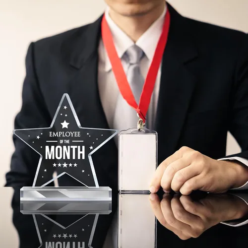 Miniatura 4 de Geetery 1 placa acrílica para el empleado del mes, regalo de agradecimiento para compañeros de trabajo, recuerdo de pisapapeles en el lugar