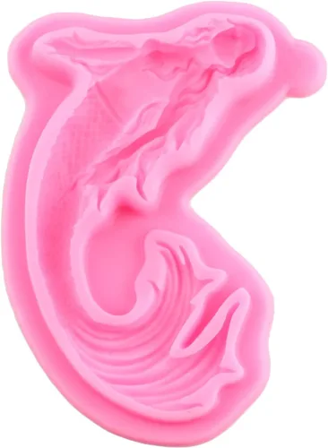 Miniatura 4 de Mujiang Moldes de silicona con temática de sirena 3D, molde de silicona Neptuno para decoración de pasteles, caramelo, chocolate, azúcar, arcilla