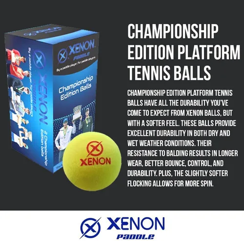 Miniatura 3 de X Platform Tennis Balls by Xenon, Bright Yellow for High Visibility, Superb Durability, APTA Approved, 2 Balls per Sleeve