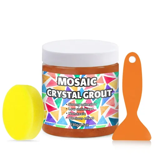 Miniatura 12 de Lechada de cristal de mosaico, herramientas de azulejos de mosaico, accesorios de mosaico, esencial para lechada hecha a mano y perfecto para Dorado