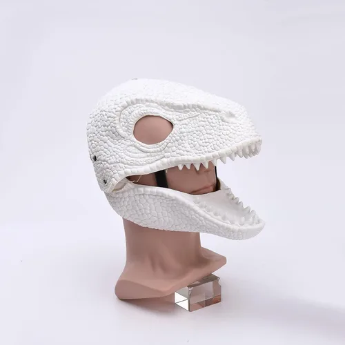 Miniatura 9 de Firlar Máscara de dinosaurio con mandíbula móvil, máscara de látex de tiranosaurio Rex, máscara de cabeza de dinosaurio, máscara de cosplay