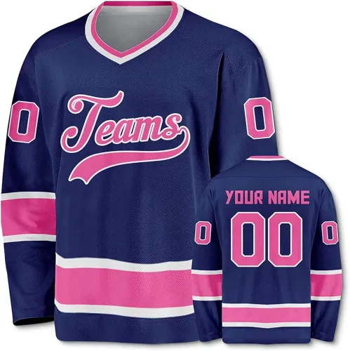 Camiseta de práctica de hockey sobre hielo personalizada para hombres y mujeres, número de nombre impreso, adulto y juvenil