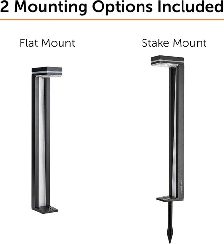 Miniatura 7 de Gama Sonic Sentry 92iP260082 - Lámpara solar para caminos para exteriores, aluminio fundido resistente, moderna pasarela vertical, blanco brillante